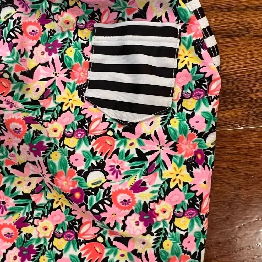 Old Navy Absolutely adorable girls floral and striped swim top size small